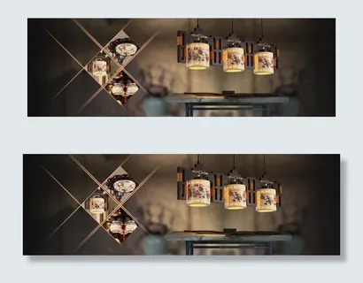 中国风淘宝陶瓷灯具促销海报　