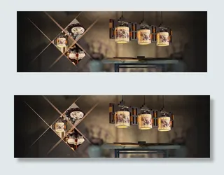 中国风淘宝陶瓷灯具促销海报　