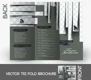 理发店三折页传单图片
