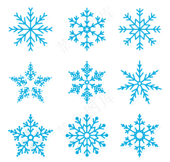 蓝色雪花圣诞装饰