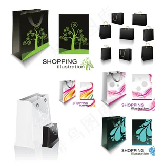 手挽袋卡矢量素材