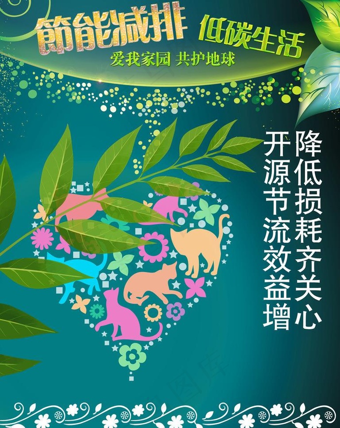 节能减排广告展板设计图片psd模版下载
