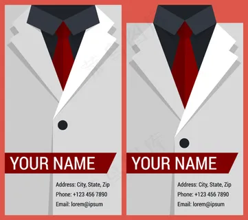 白色西服商务名片矢量素材