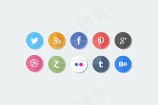 精美扁平按钮PSD分层素材