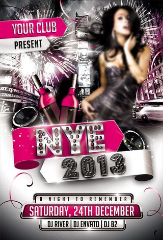 酷炫动感新年娱乐海报PSD分