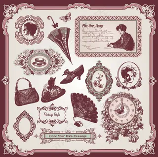 精美欧式花纹标签04——矢量素材