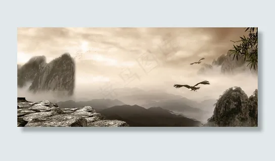 中国风山水画背景图 中国风山水画背景图
