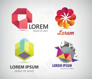 个性炫彩LOGO设计矢量素材