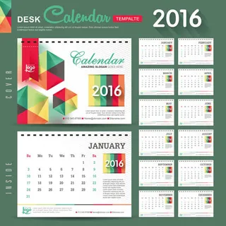 2016猴年日历模板矢量素材V.53