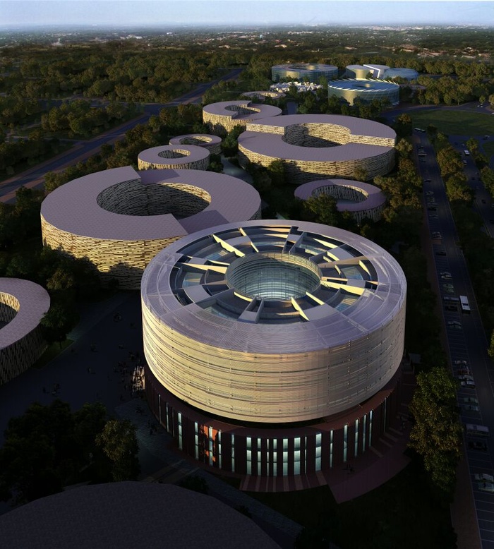漂亮的圆环形建筑效果图(148X131(DPI:72))psd模版下载