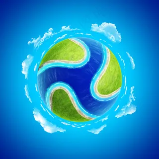 创意绿色地球素材图片