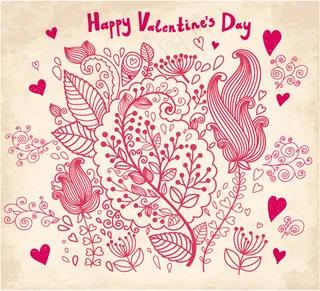 手绘花纹设计矢量素材