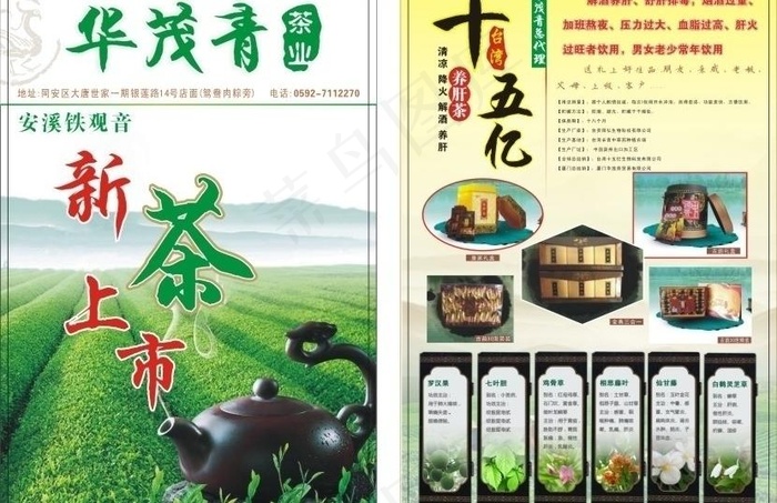 茶叶店广告单图片cdr矢量模版下载