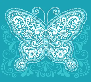 蓝色图案的蝴蝶