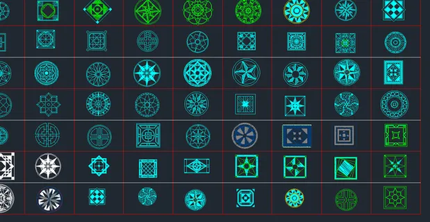 水刀石材地砖拼花CAD图库1440款 水刀石材地砖拼花CAD图库1440款