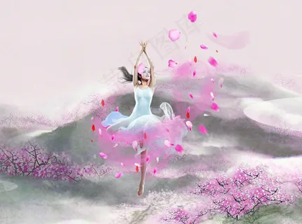 淡雅桃花美女效果设计 淡雅桃花美女效果设计