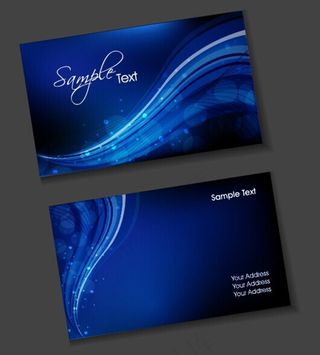 蓝色炫彩名片