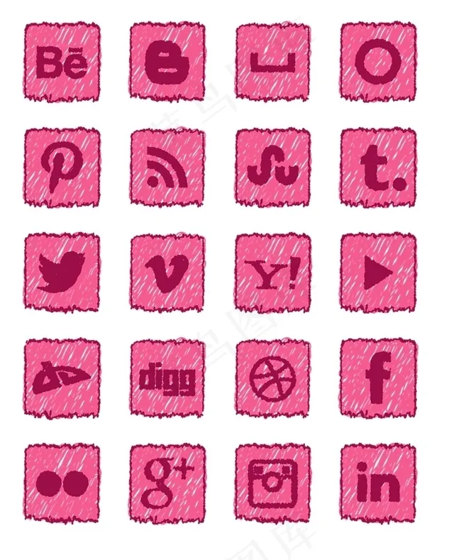 手绘社交媒体图标下载