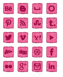 手绘社交媒体图标下载