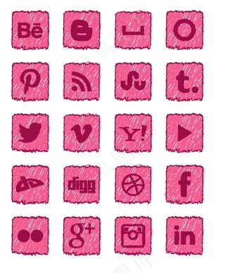手绘社交媒体图标下载