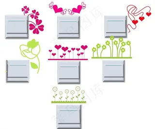 开关贴 七张分开PSD格式