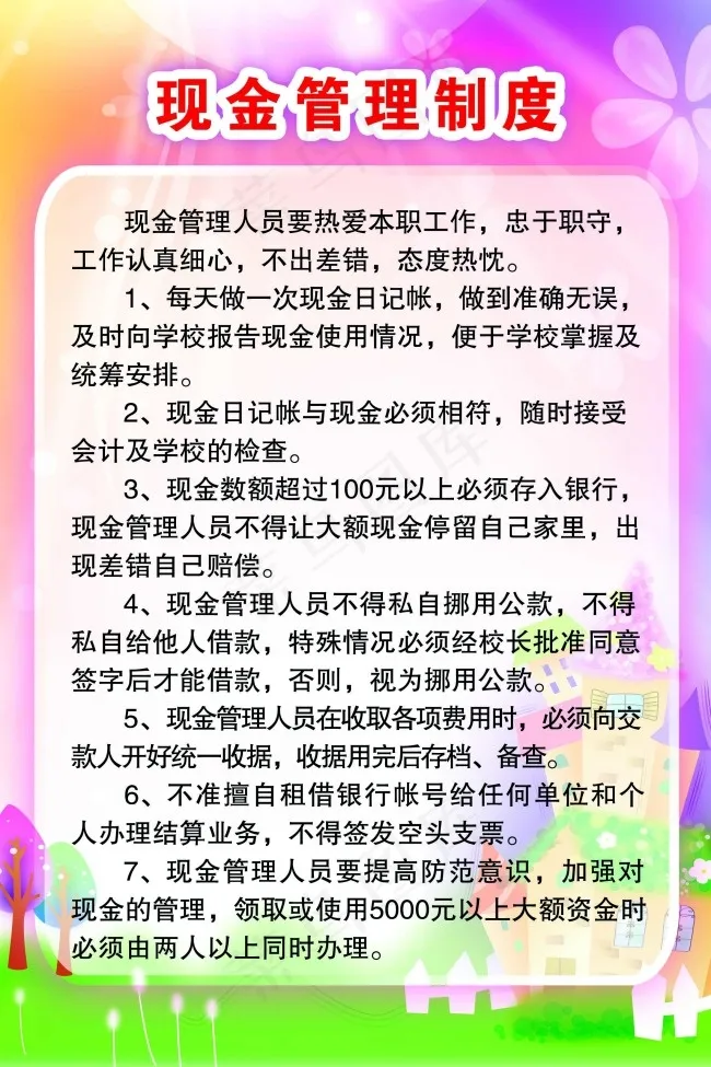现金管理制度psd模版下载