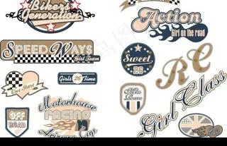 潮流服饰印花图案矢量模版