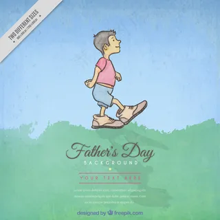 手绘儿童父亲节水彩背景