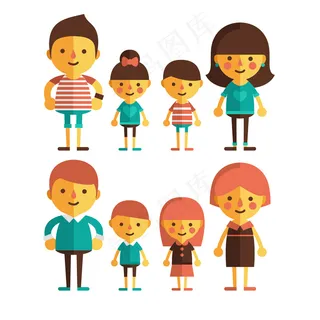 卡通人物扁平化可爱各种职业矢量素材