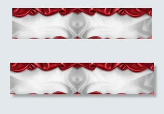 中国风红色丝绸舞台背景banner...