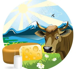 牛奶主题矢量素材图片