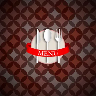 剪纸餐具背景矢量素材