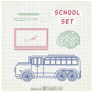 校车和黑板