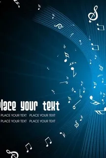 音乐键蓝色背景矢量素材