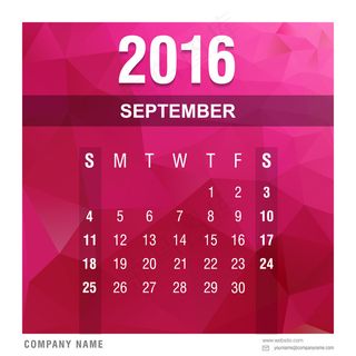 多边形2016日历九月