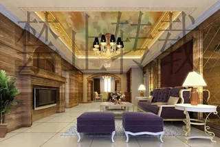 欧式客厅立体吊顶图片