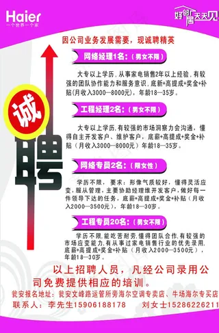 海尔招聘广告图片