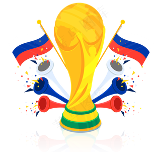 卡通足球世界杯奖杯矢量素材