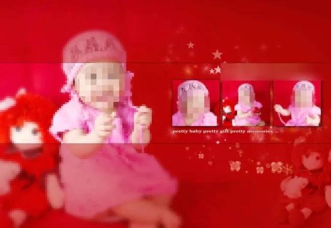 幼儿写真背景psd模版下载