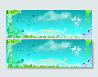 蓝天白云草地图片