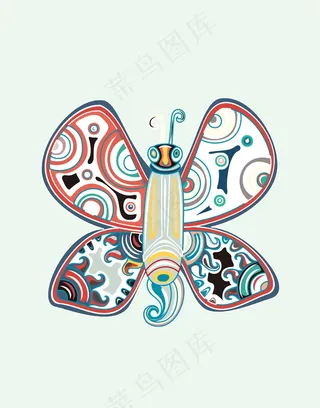 几何花纹蝴蝶插画