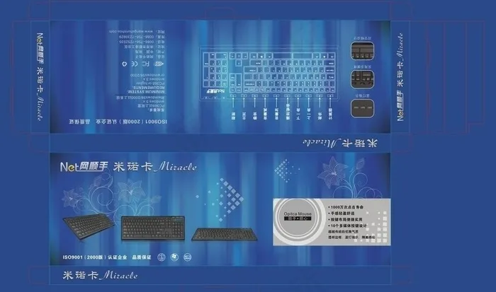 米诺卡蓝色彩盒包装图片cdr矢量模版下载