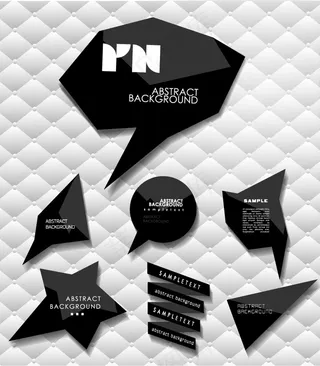 黑色异形对话框矢量素材