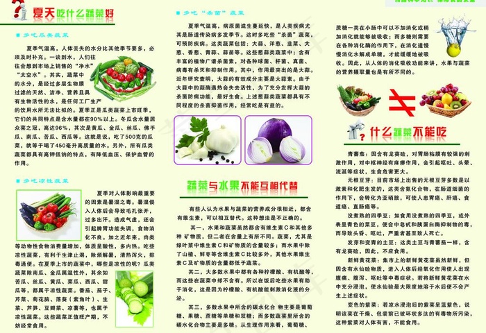 科学饮食 健康生活 三折页内页图片psd模版下载