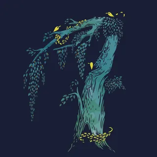 印花矢量图 植物 树 动物 鸟 免费素材