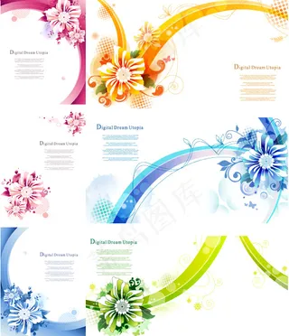 时尚花卉海报模板矢量素材