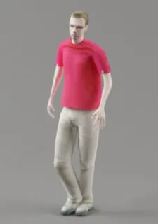 红色的T恤的人模型