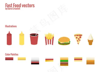 快餐食物—矢量素材