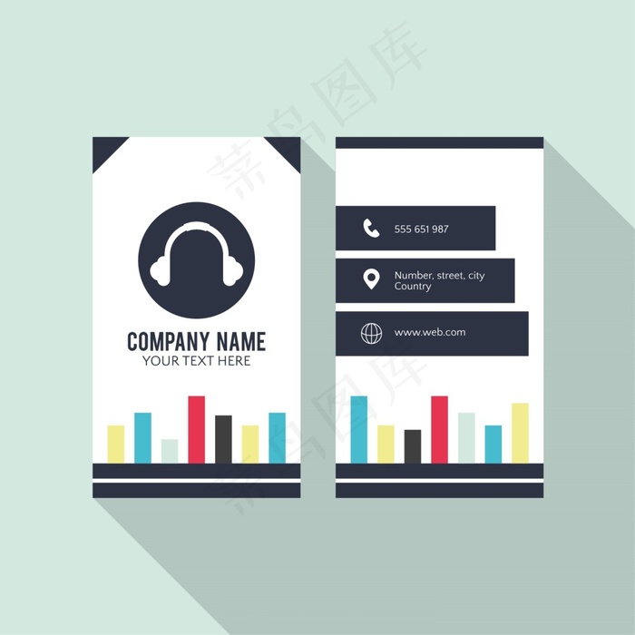 现代简约音乐名片模板