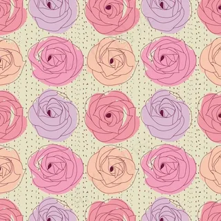 手绘玫瑰花朵背景矢量素材